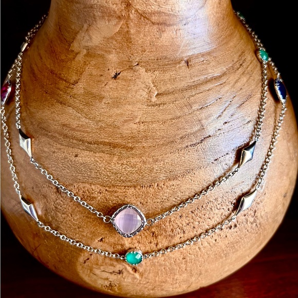 TACORI Multi-Colored Gem ‘City Lights Collection’ Long Necklace in 92.5 & 18K - Picture 5 of 15